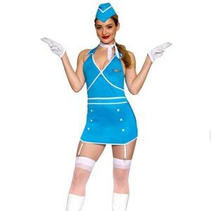 Vintage Toxic Flight Attendant Costume for Women